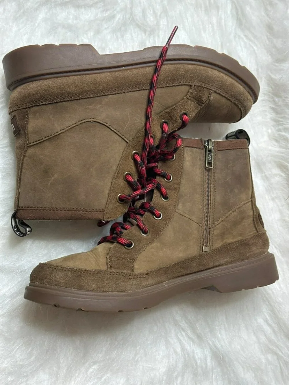 UGG Robley 1112458K Weather Lace Up Unisex Boots Brown 5 Boy Girl Youth